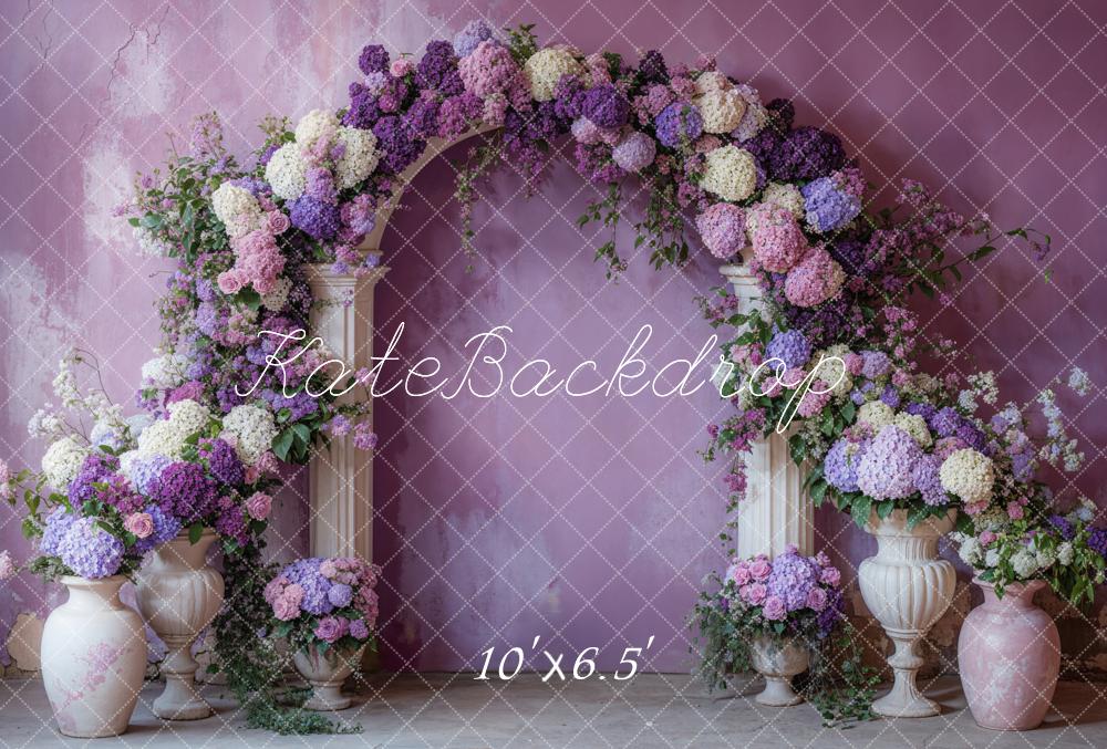 Kate Spring Flower Arch Purple Backdrop Designed by Emetselch