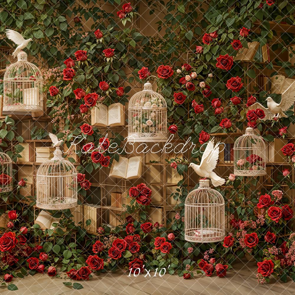 Kate Valentine Vintage Roses Birdcage Backdrop Designed by Emetselch