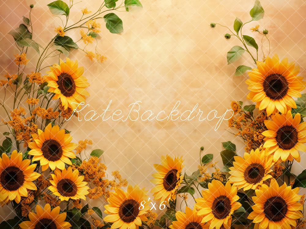 Kate Fall Sunflower Floral Fine Art Backdrop Designed by Emetselch