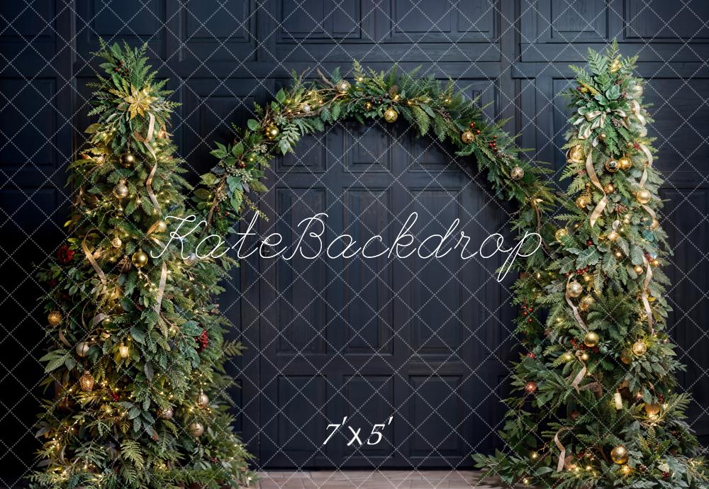 Kate Christmas Tree Arch Black Vintage Wall Backdrop Designed by Emetselch