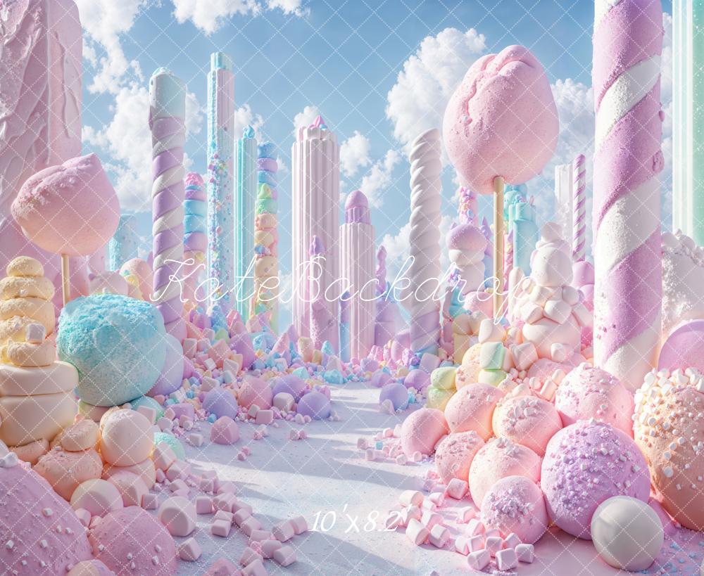 Kate Fantasy Candyland Pastel Lollipop Backdrop Designed by Emetselch