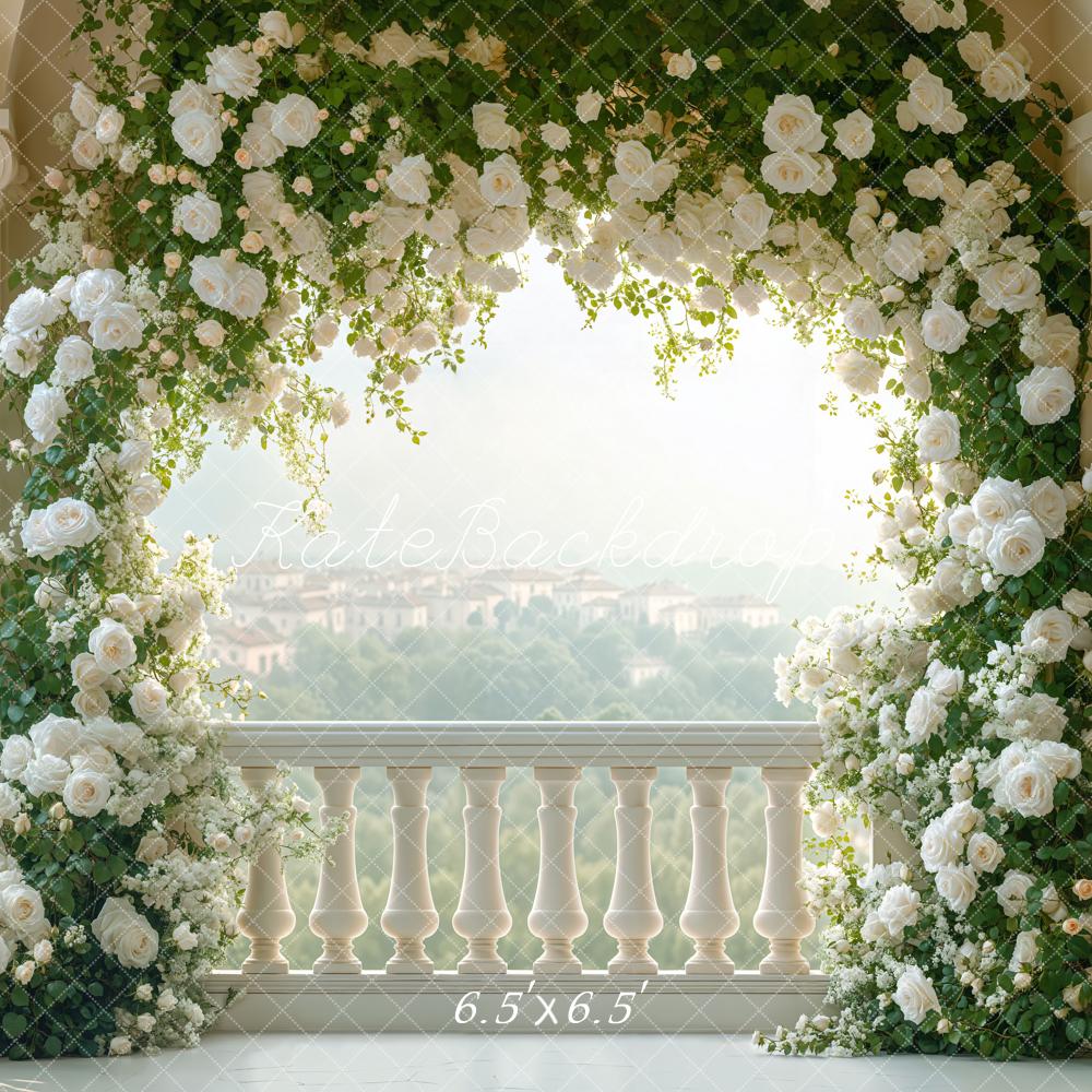 Kate Wedding Flower Arch Balcony Backdrop Designed by Emetselch