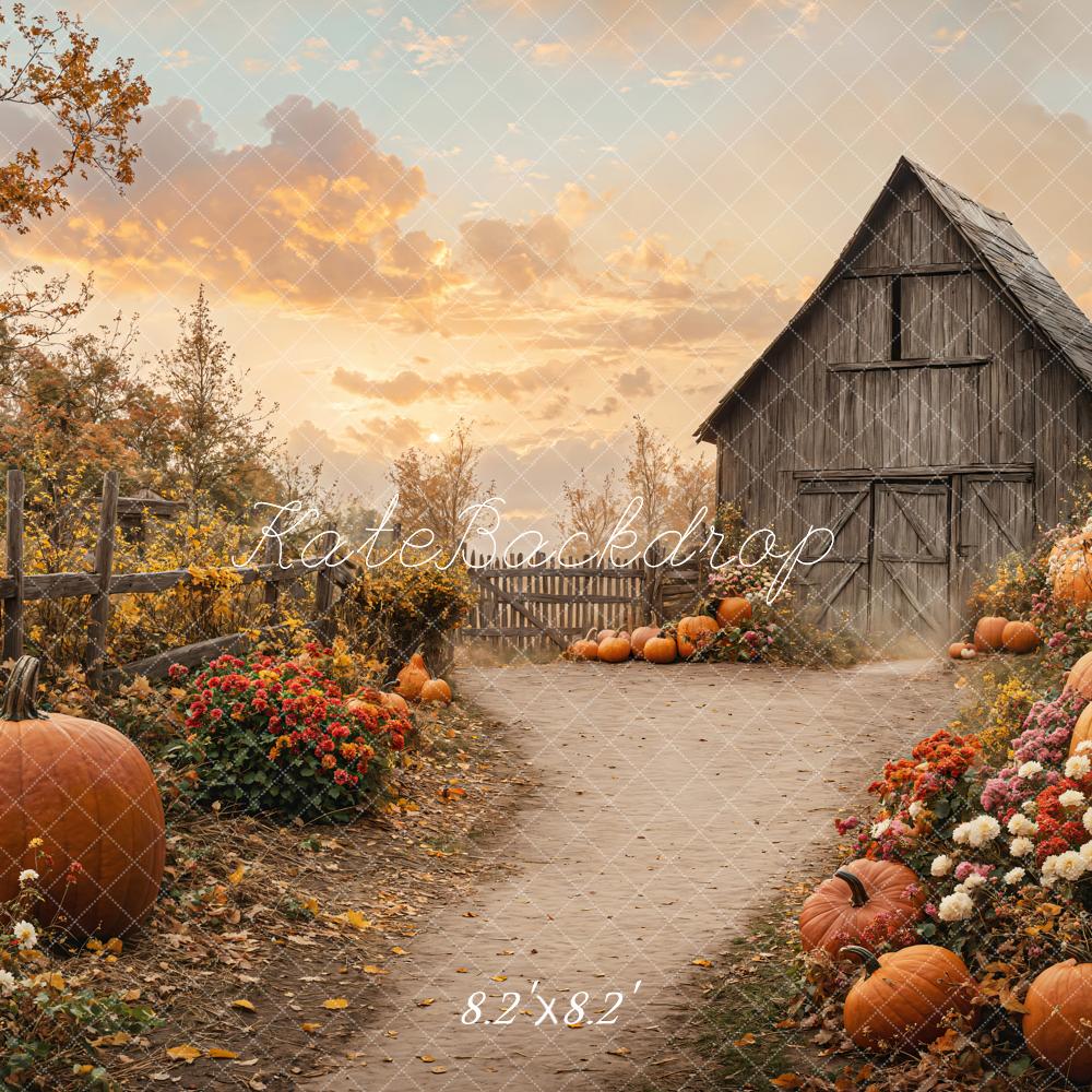 Kate Fall Barn Pumpkin Path Backdrop Designed by Emetselch