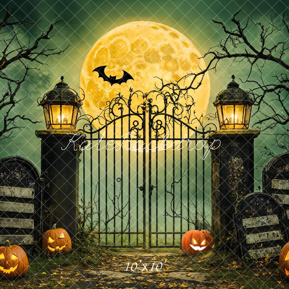 Kate Halloween Moon Gate Pumpkins Backdrop Designed by Emetselch