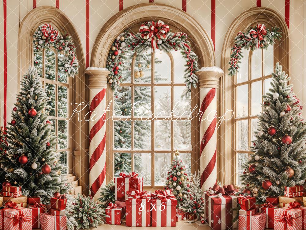 Kate Christmas Tree Arched Window Backdrop Designed by Emetselch