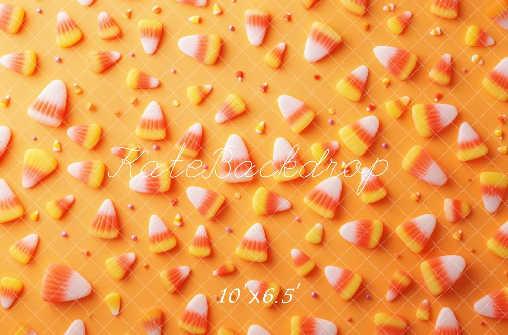 Kate Halloween Candy Corn Orange Wall Backdrop Designed by Patty Roberts