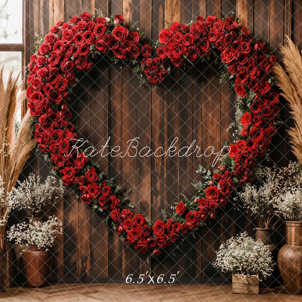 TEST Kate Valentine Heart Rose Rustic Boho Backdrop Designed by Emetselch