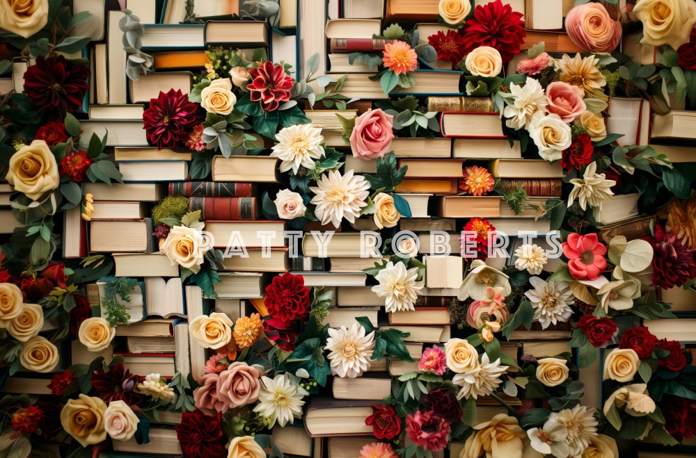 Kate Fine Art Colorful Flower Book Backdrop Designed by Patty Robert