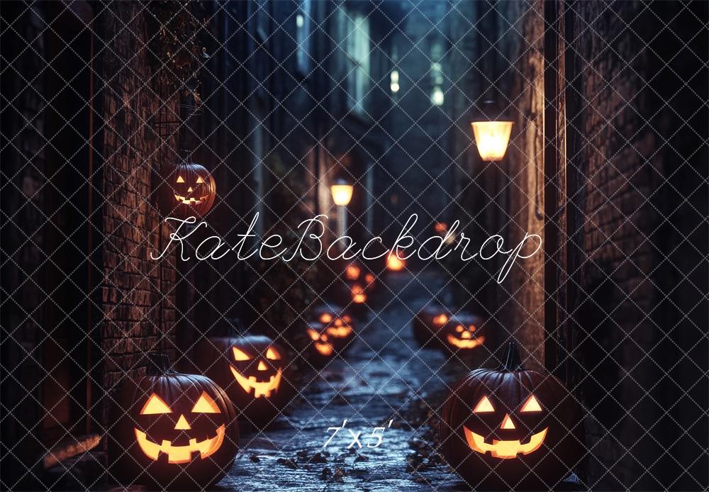 TEST Kate Halloween Pumpkin Alley Lights Backdrop Designed by Lidia Redekopp