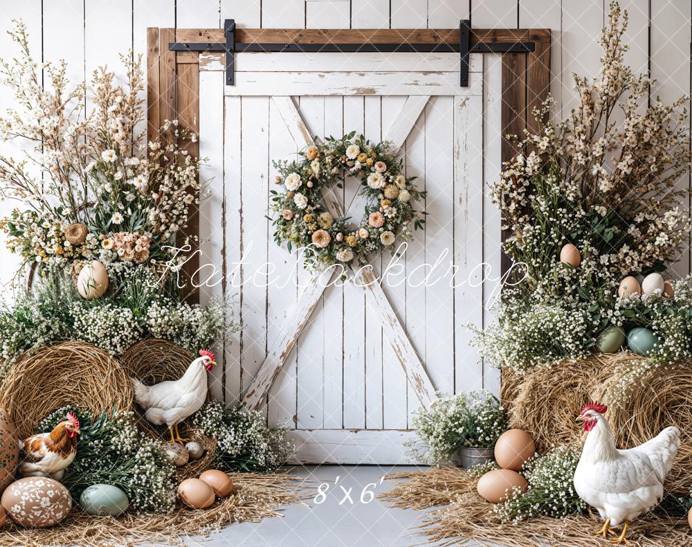 Kate Easter Farmhouse Spring Floral Backdrop Designed by Emetselch