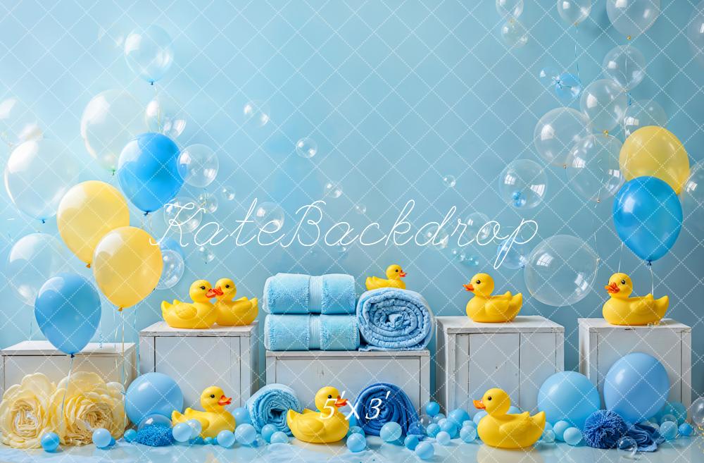 Kate Cake Smash Duck Balloon Shower Backdrop Designed by Emetselch