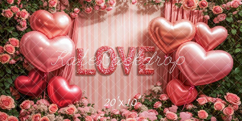 Kate Valentine's Day Floral Heart Balloon Backdrop Designed by Emetselch