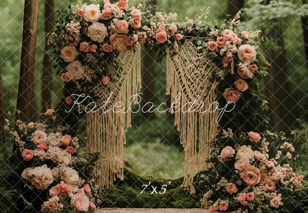 Kate Valentine Bohemian Floral Arch Forest Backdrop Designed by Emetselch