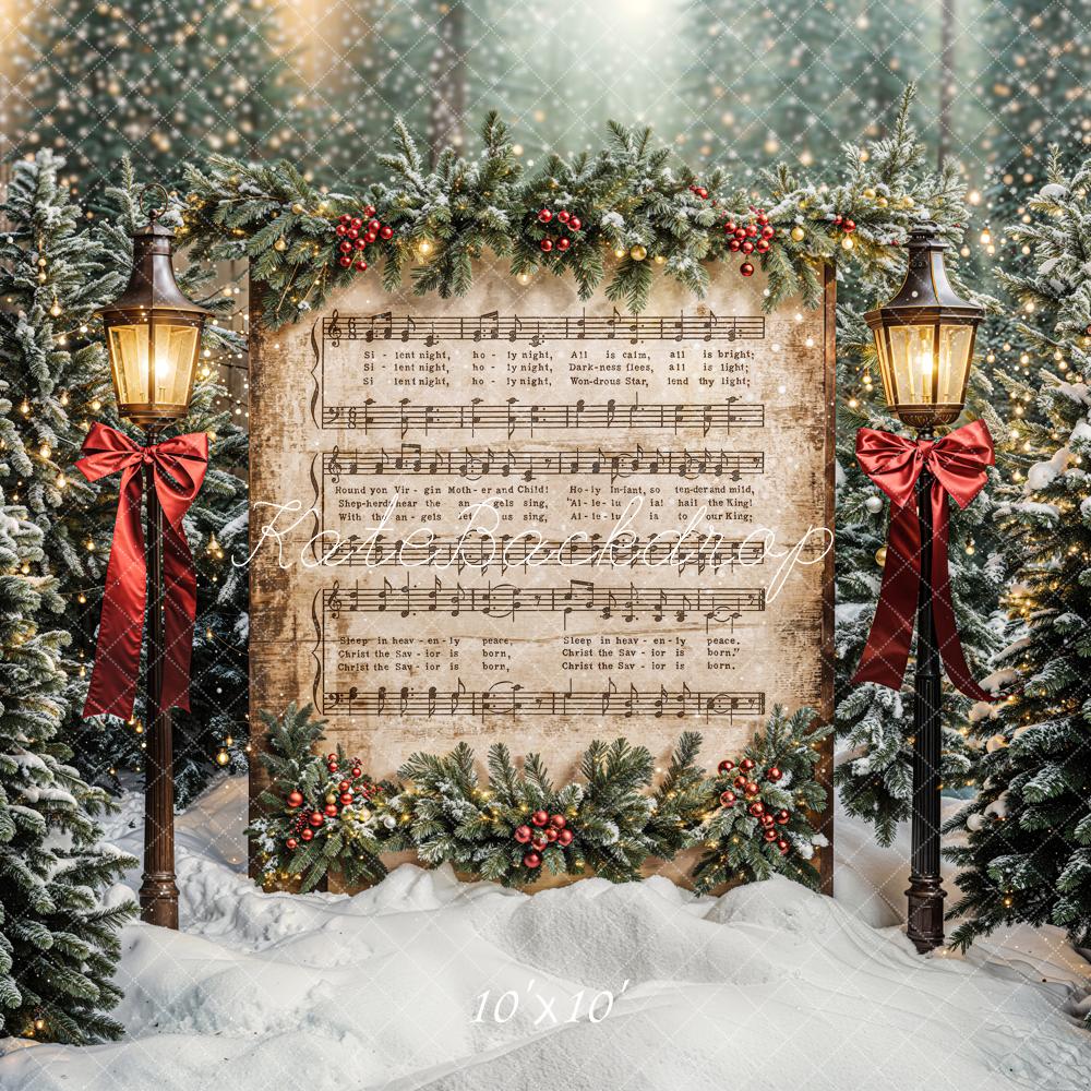 Kate Christmas Tree Music Sheet Backdrop Designed by Emetselch