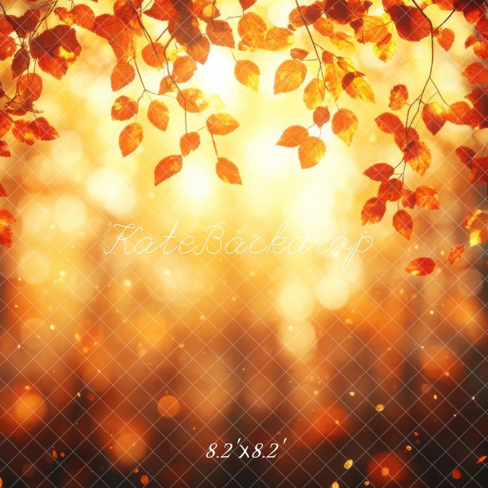 Fall Leaves Bokeh Foto Achtergrond Designed by Mini MakeBelieve