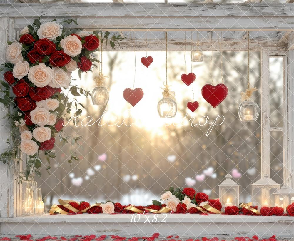 Kate Valentine's Roses Window Exterior Backdrop Designed by Mini MakeBelieve