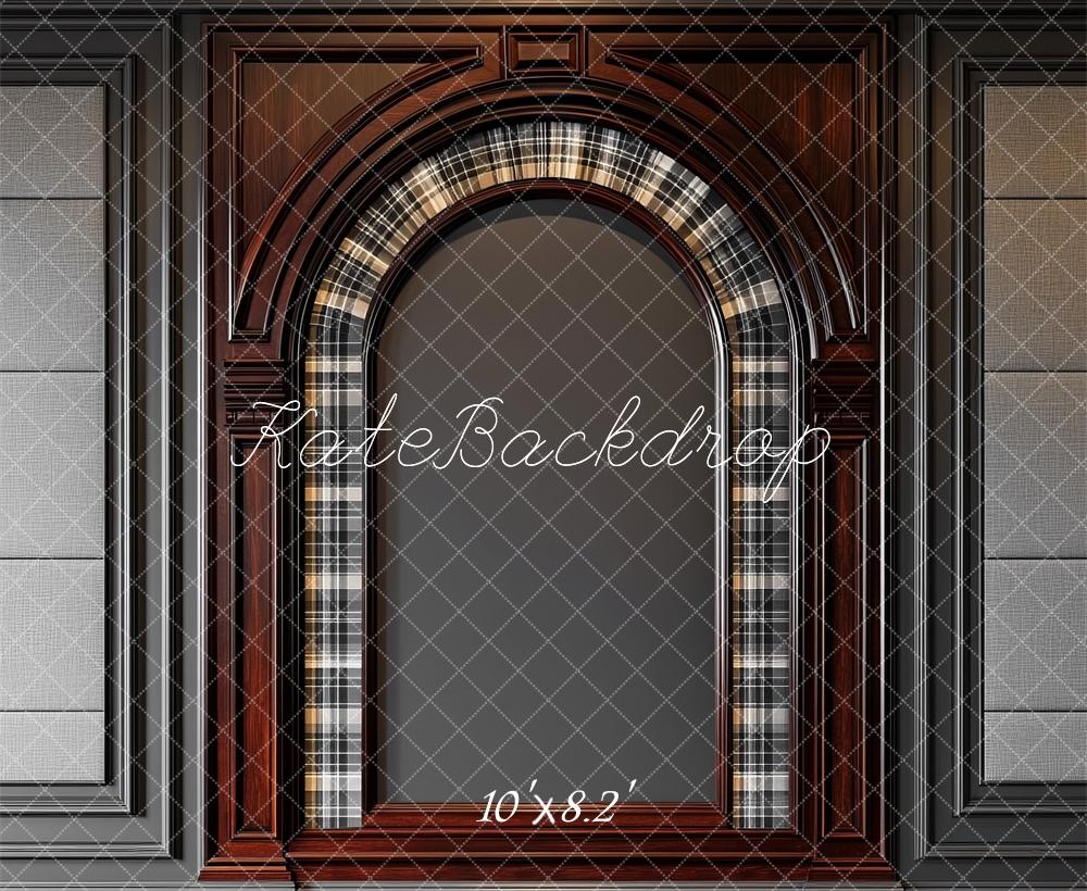 Kate Father's Day Elegant Plaid Archway Backdrop Designed by Mini MakeBelieve