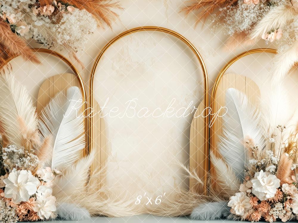 Kate Boho Floral Arch Feather Backdrop Designed by Patty Roberts