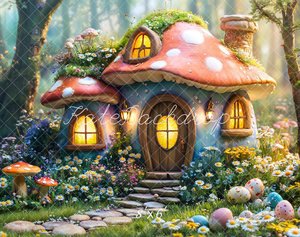 Kate Easter Fairy Mushroom House Forest Backdrop Designed by Emetselch