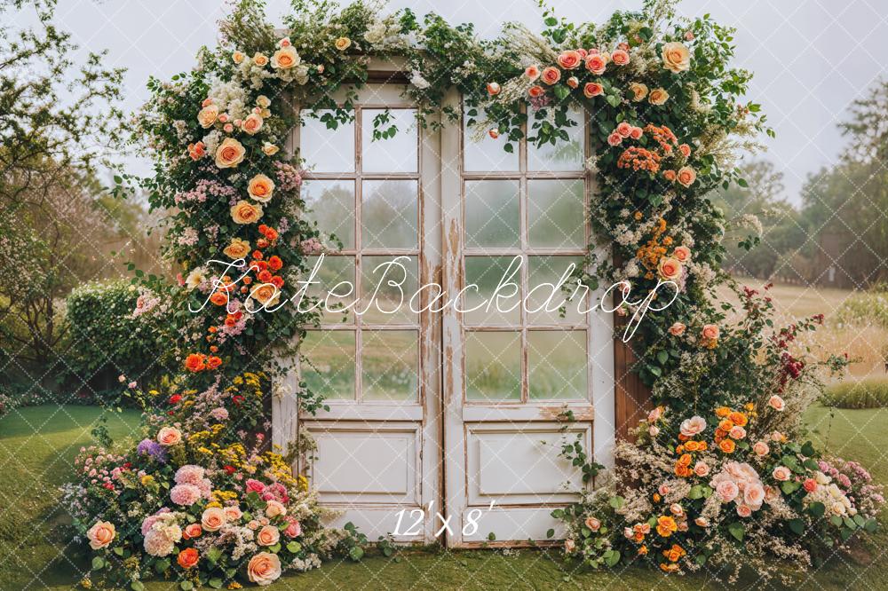 Kate Spring Flower Arch Vintage Door Backdrop Designed by Emetselch