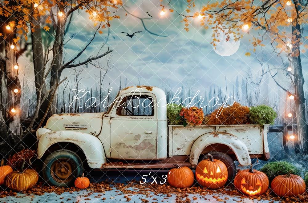 Kate Halloween Vintage Truck Maple Tree Backdrop Designed by Patty Roberts