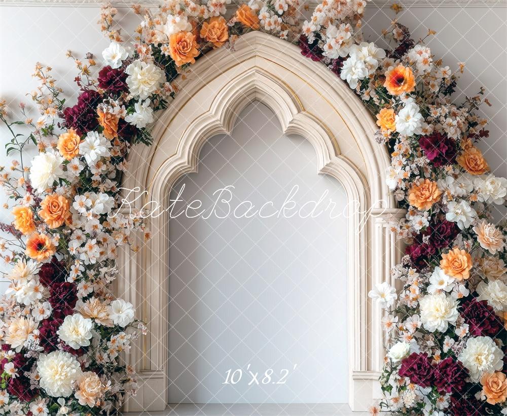 Fall Flower Arch Vintage Foto Achtergrond Designed by Mini MakeBelieve