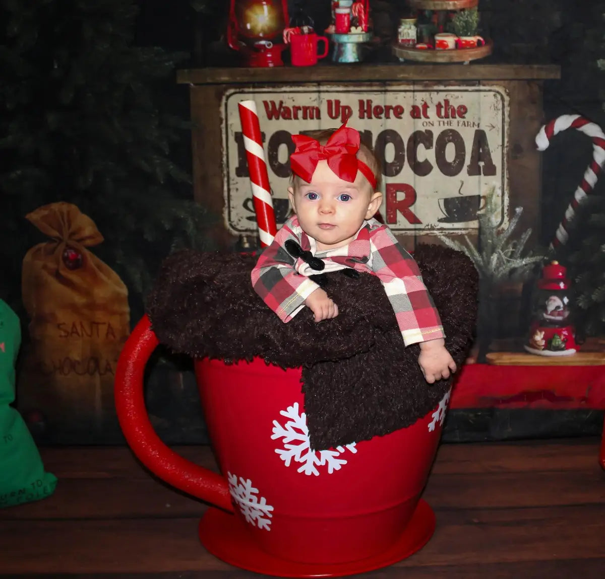 Kate Christmas Backdrop Hot Cocoa for Photography