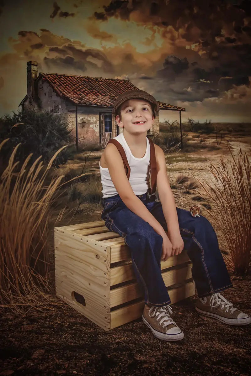 Fondo del Desierto del Oeste Salvaje de la Casa Abandonada Diseñado por Lidia Redekopp