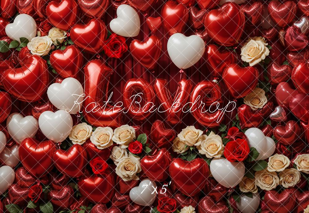 Kate Valentine's Day Love Heart Balloon Backdrop Designed by Emetselch