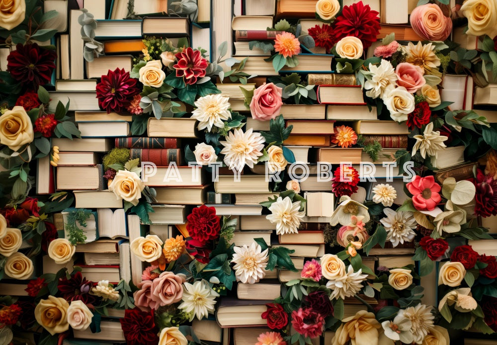 Kate Fine Art Colorful Flower Book Backdrop Designed by Patty Robert