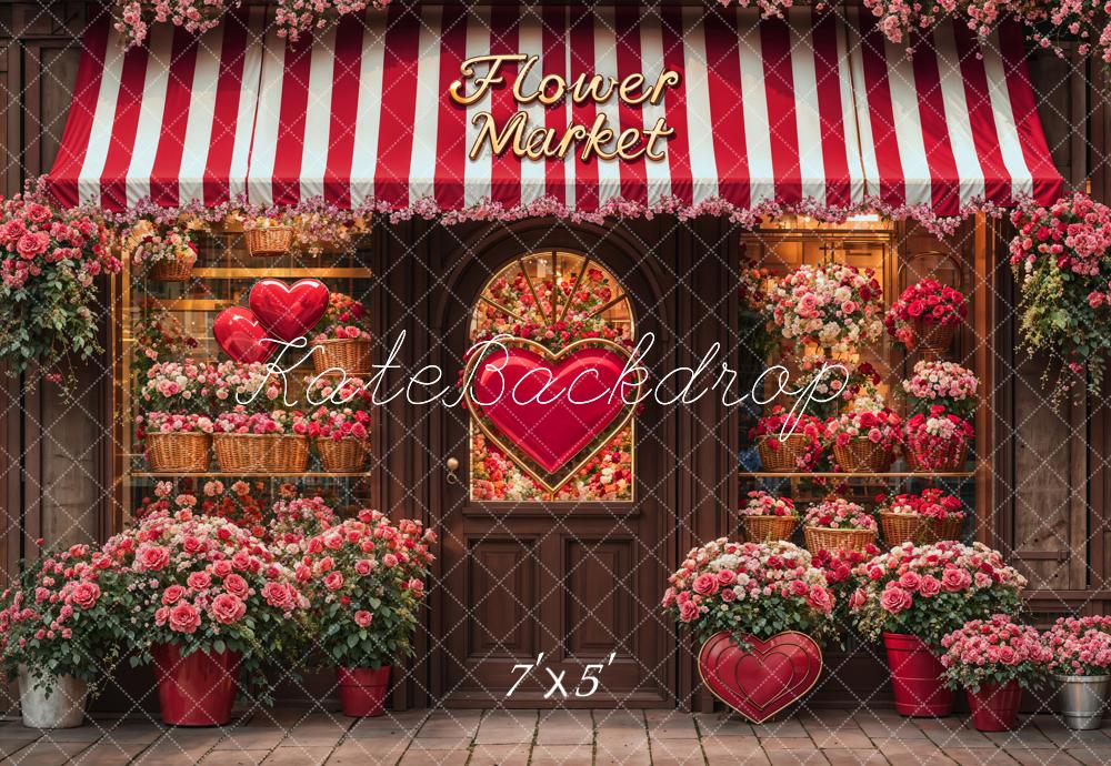 Fondo de Tienda de Flores del Día de San Valentín Diseñado por Emetselch