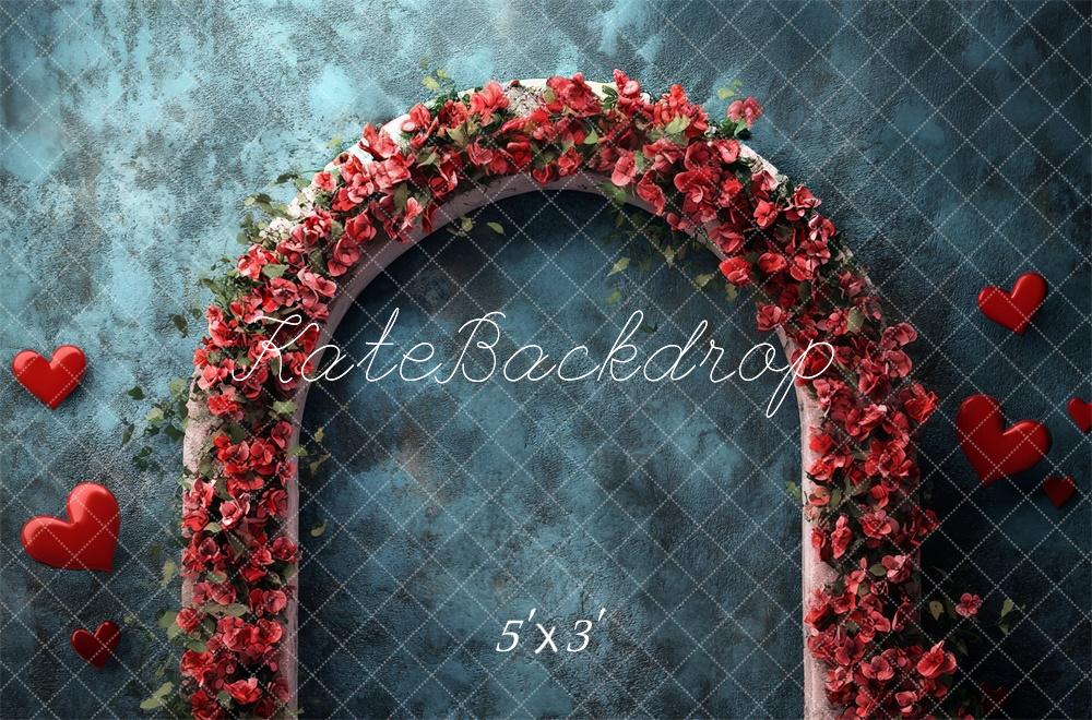 Kate Valentine Arch Floral Teal Urban Backdrop Designed by Lidia Redekopp