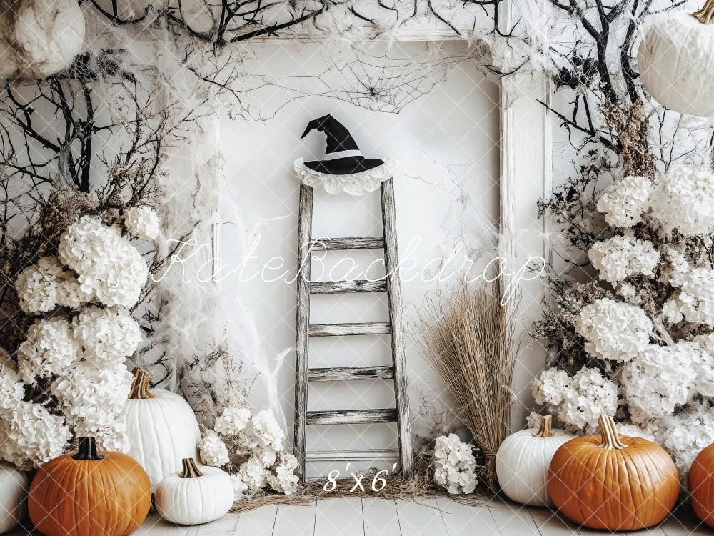 Kate Rustic White Pumpkin Halloween Backdrop Designed by Patty Roberts