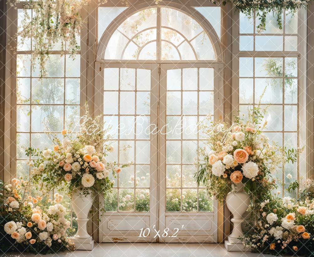 Kate Wedding Floral Arched Window Backdrop Designed by Emetselch