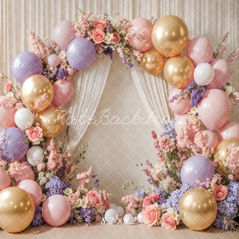 Kate Cake Smash Flower Arch Balloon Backdrop Designed by Emetselch