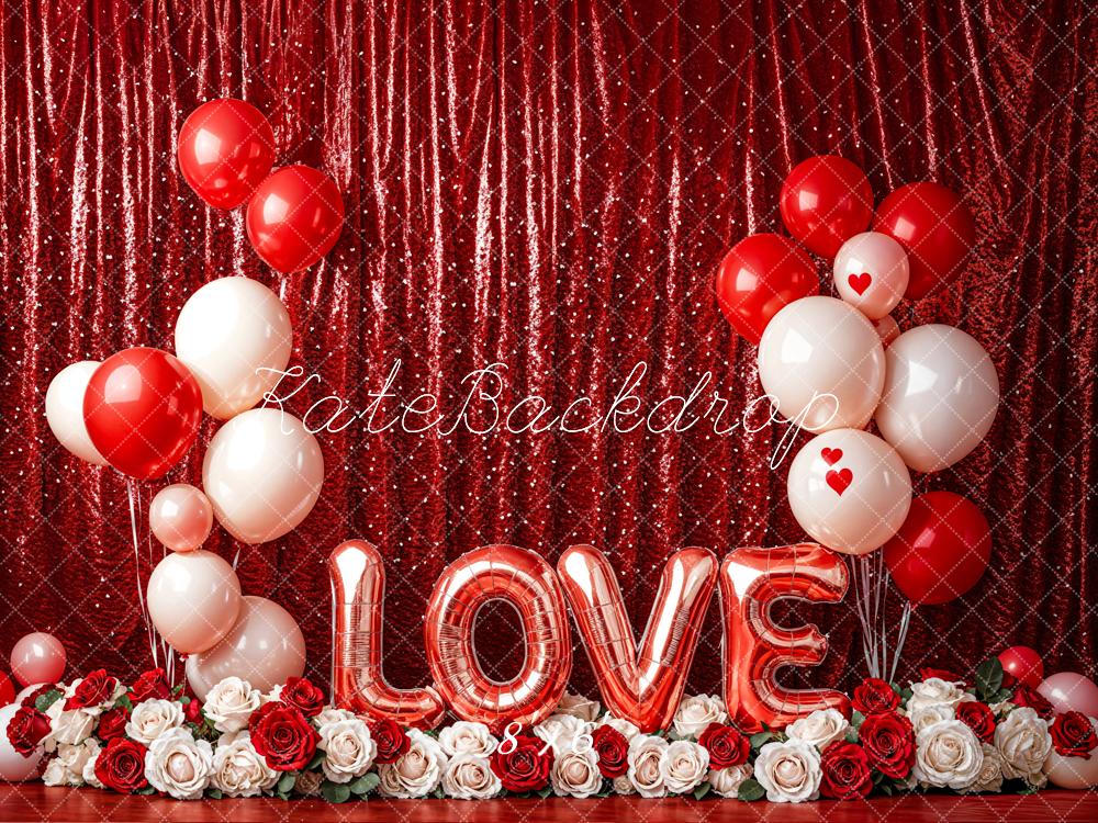 Kate Valentine's Day Love Balloon Curtain Backdrop Designed by Emetselch