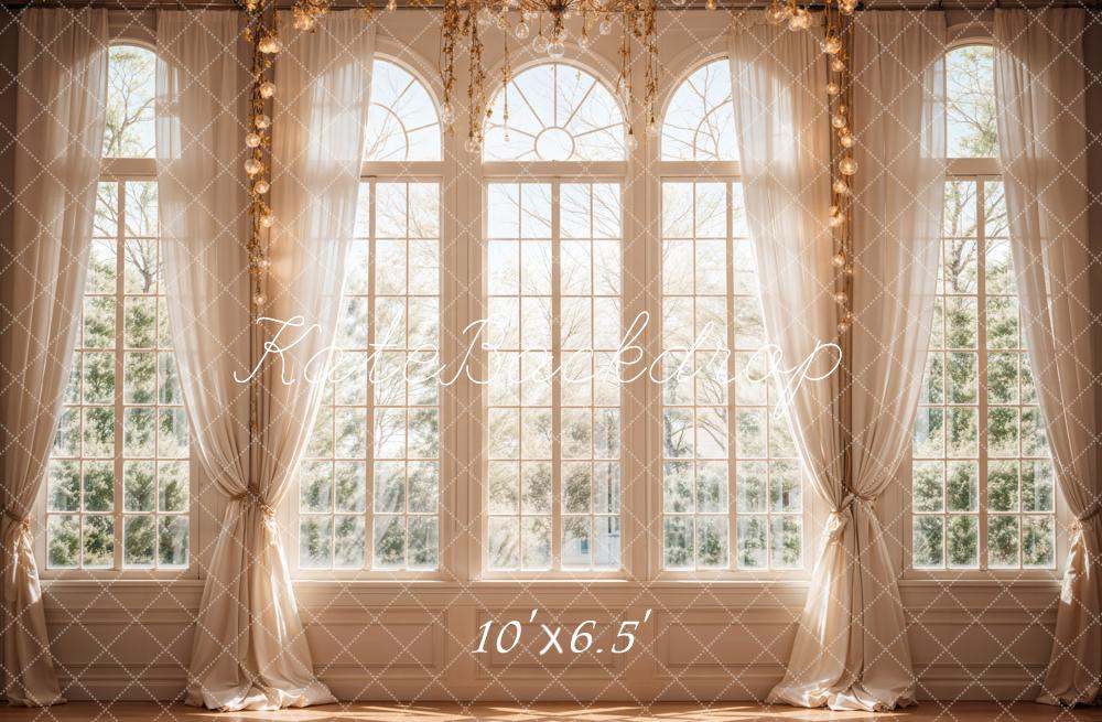 Kate Interior White Curtain Arched Window Backdrop Designed by Chain Photography