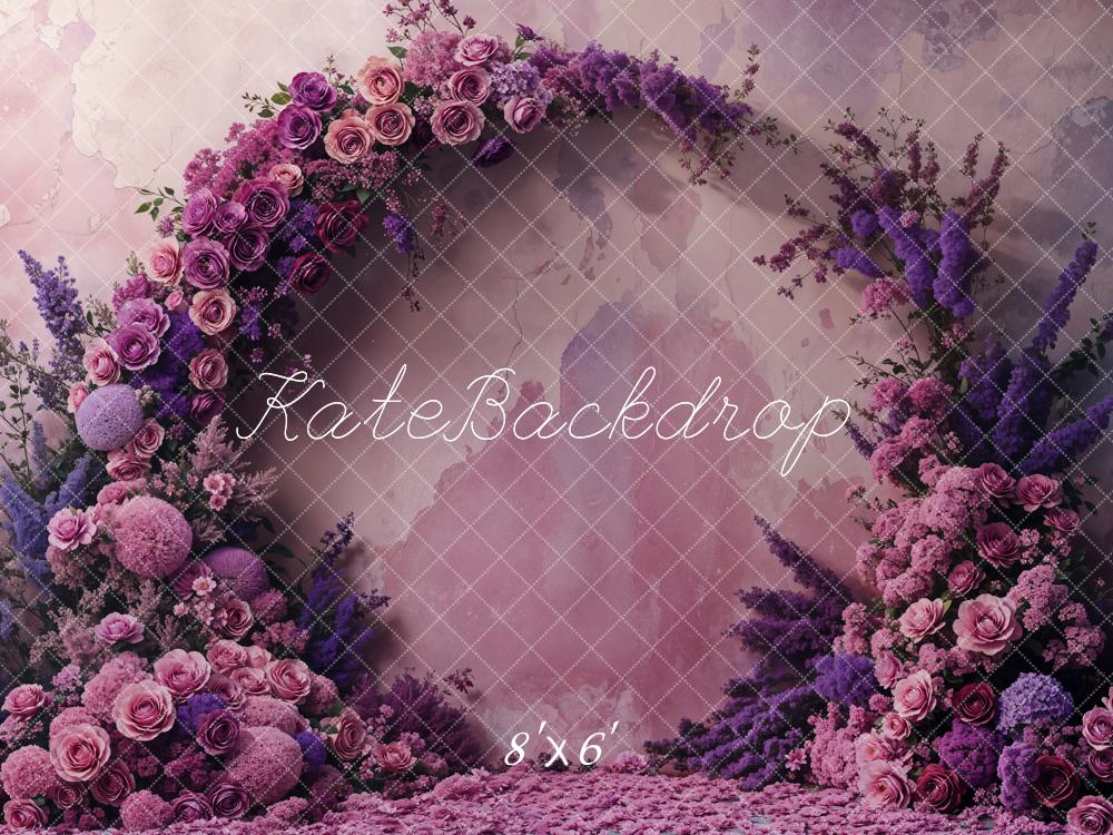 Kate Mother's Day Purple Flower Arch Backdrop Designed by Emetselch