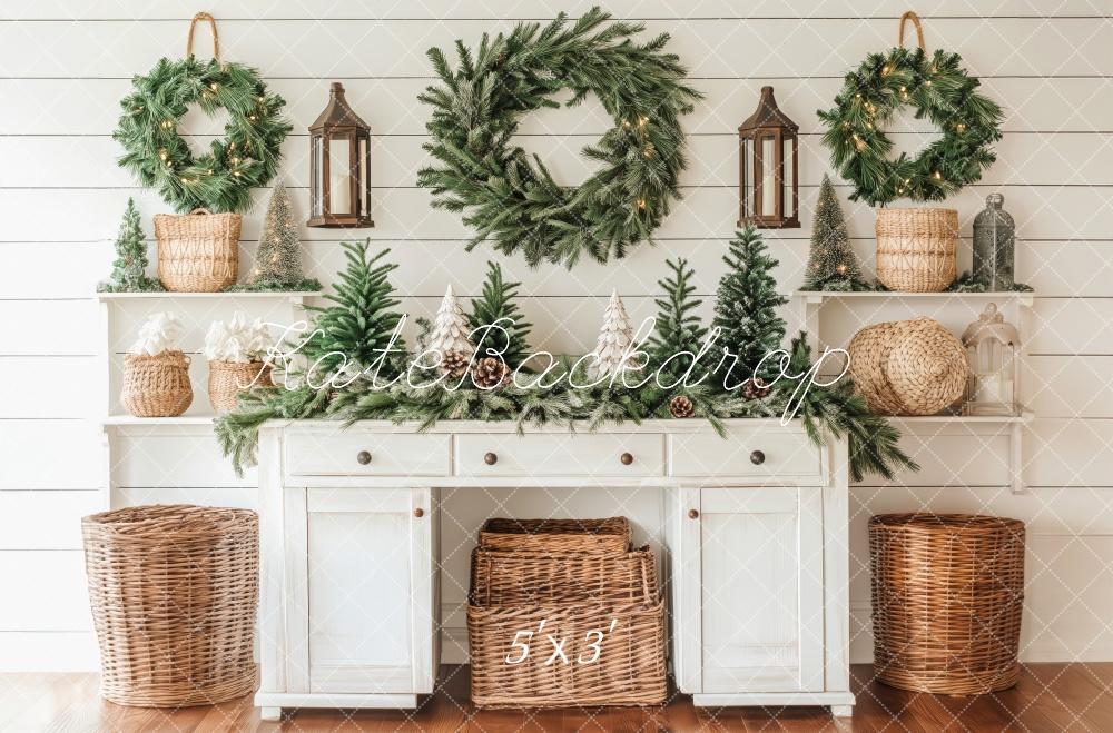 Kate Christmas Wreath Rustic Table Backdrop Designed by Patty Roberts