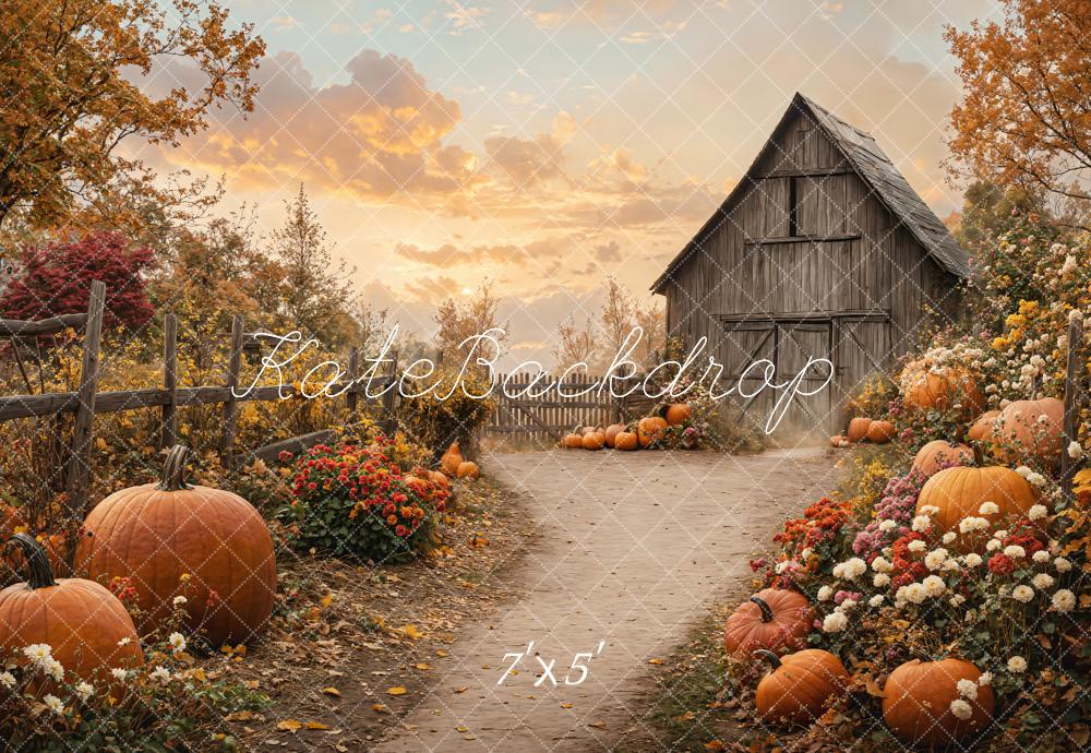 Kate Fall Barn Pumpkin Path Backdrop Designed by Emetselch