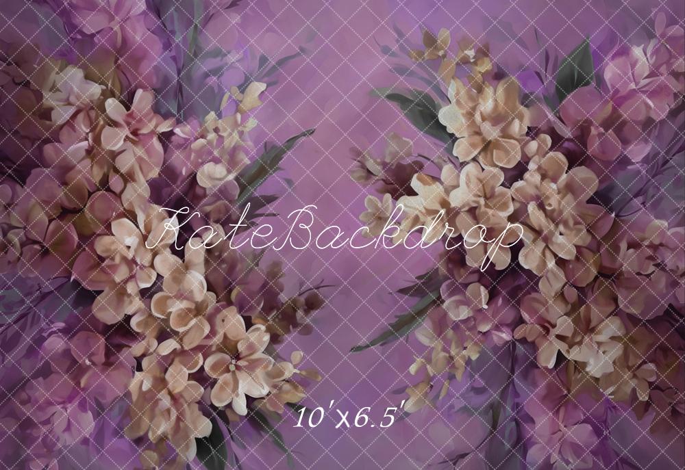 Kate Fine Art Watercolor Floral Purple Backdrop Designed by Emetselch