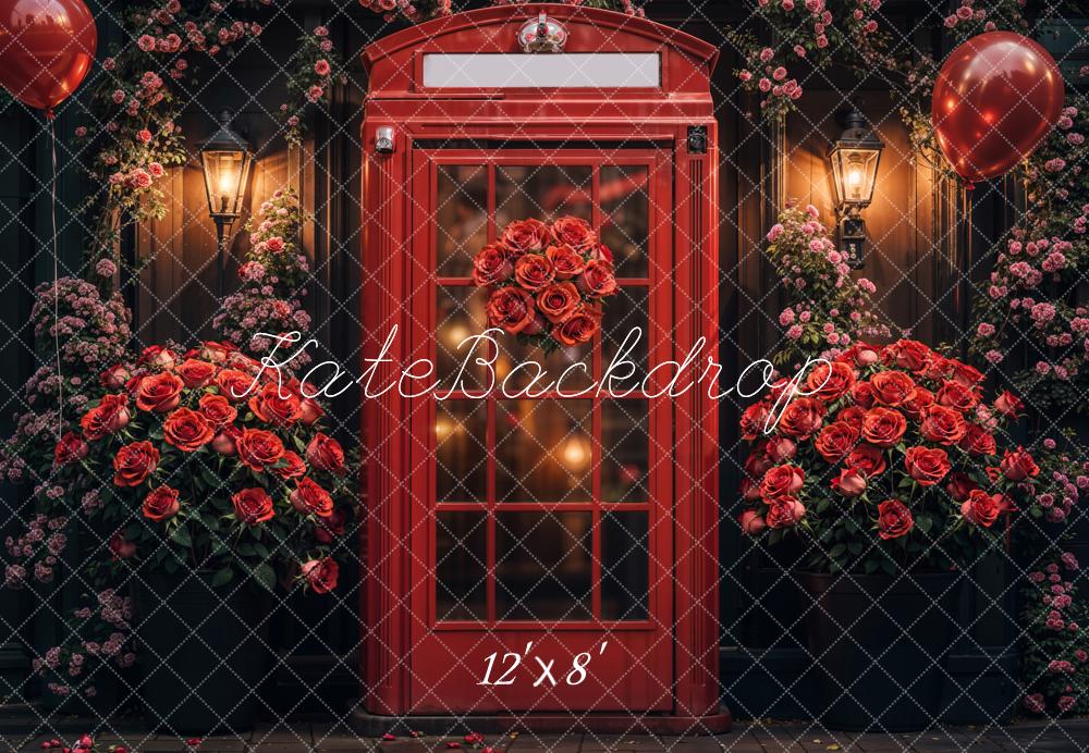 Kate Valentine's Day Romantic Roses Door Backdrop Designed by Emetselch