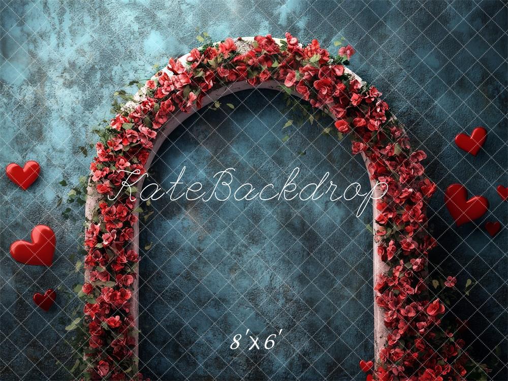 Kate Valentine Arch Floral Teal Urban Backdrop Designed by Lidia Redekopp