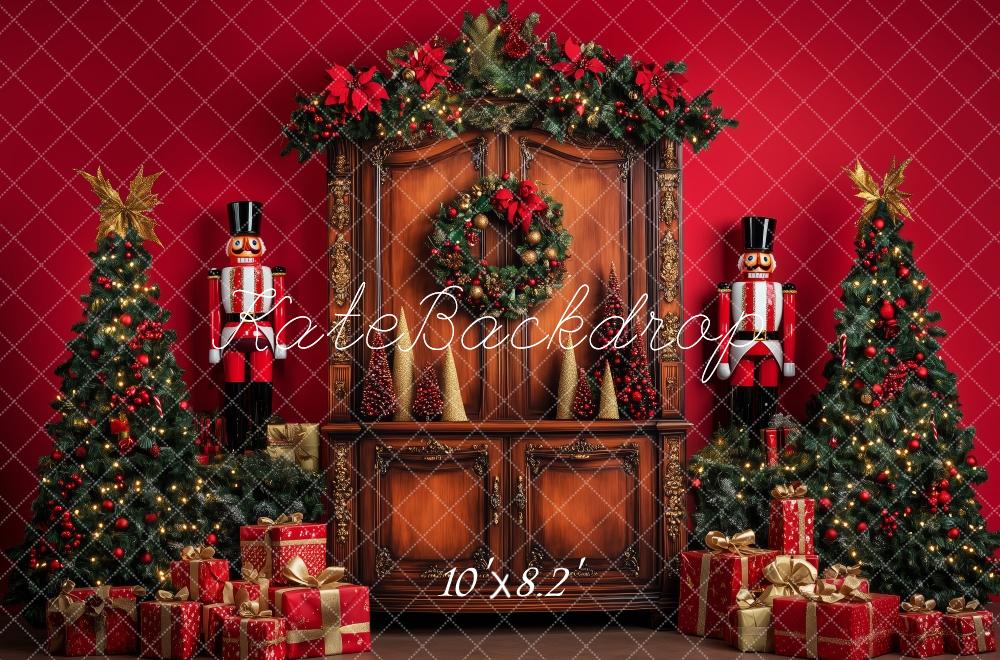 Kate Christmas Tree Nutcracker Retro Cabinet Backdrop Designed by Patty Roberts