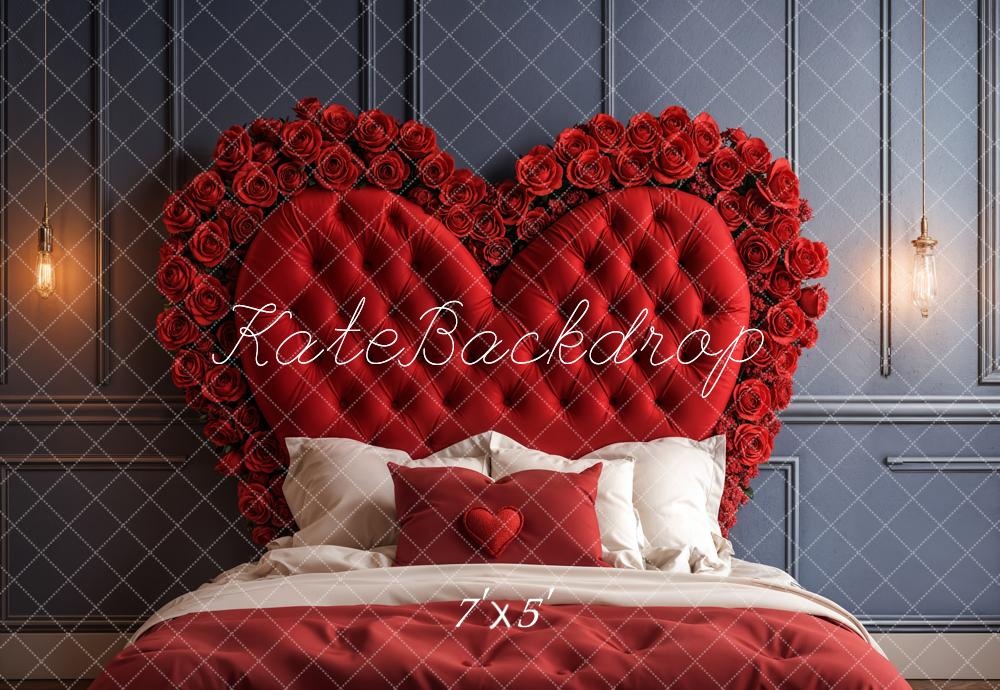 Kate Headboard Romantic Red Heart Backdrop Designed by Emetselch