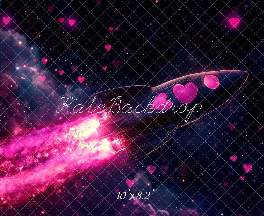 Kate Valentine Rocket Heart Space Galaxy Backdrop Designed by Patty Roberts