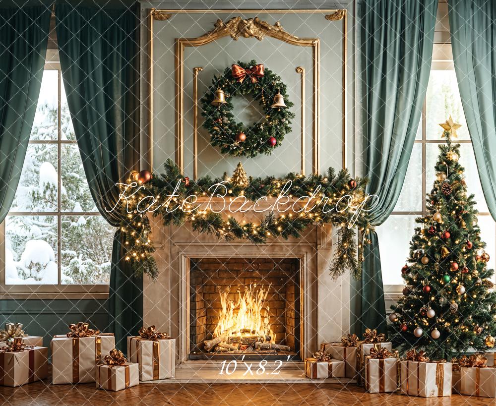 Kate Christmas Tree Fireplace Gifts Backdrop Designed by Emetselch