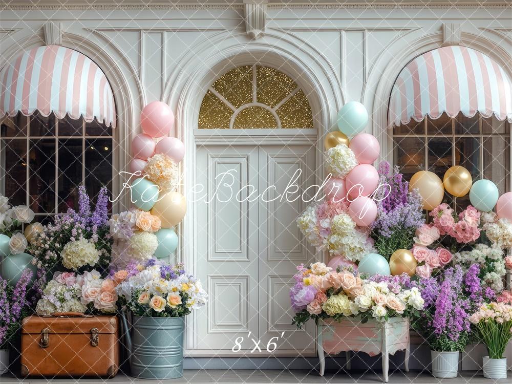 Kate Spring Flower Shop Balloon Pastel Backdrop Designed by Mini MakeBelieve