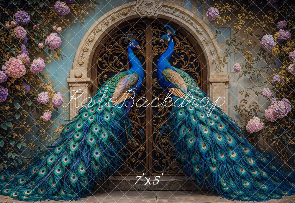 Kate Dreamy Peacock Floral Gate Backdrop Designed by Emetselch