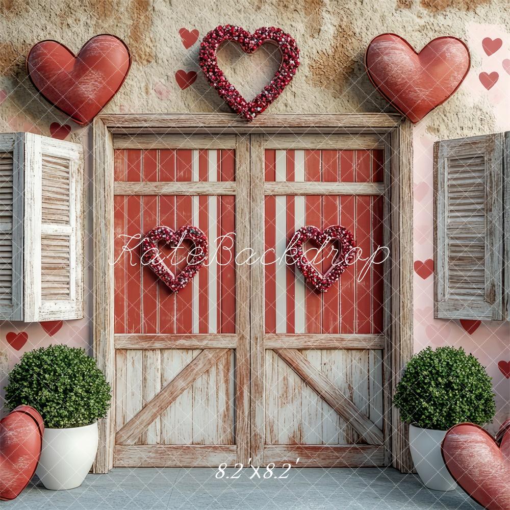 Kate Valentine Heart Rustic Door Backdrop Designed by Mini MakeBelieve